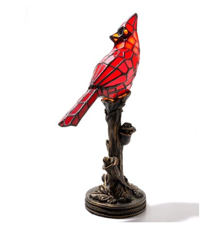 tiffany style cardinal lamp