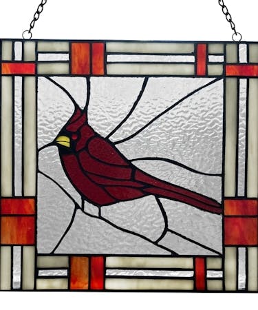 Cardinal Stained Glass Panel