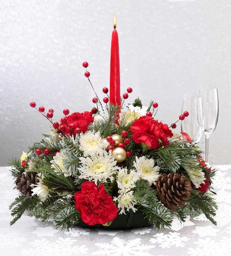 A Very Merry Christmas Single Candle Durocher Florist Christmas Flowers