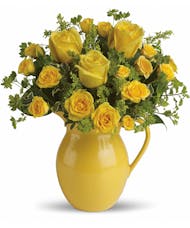 Sunny Day Pitcher of Roses